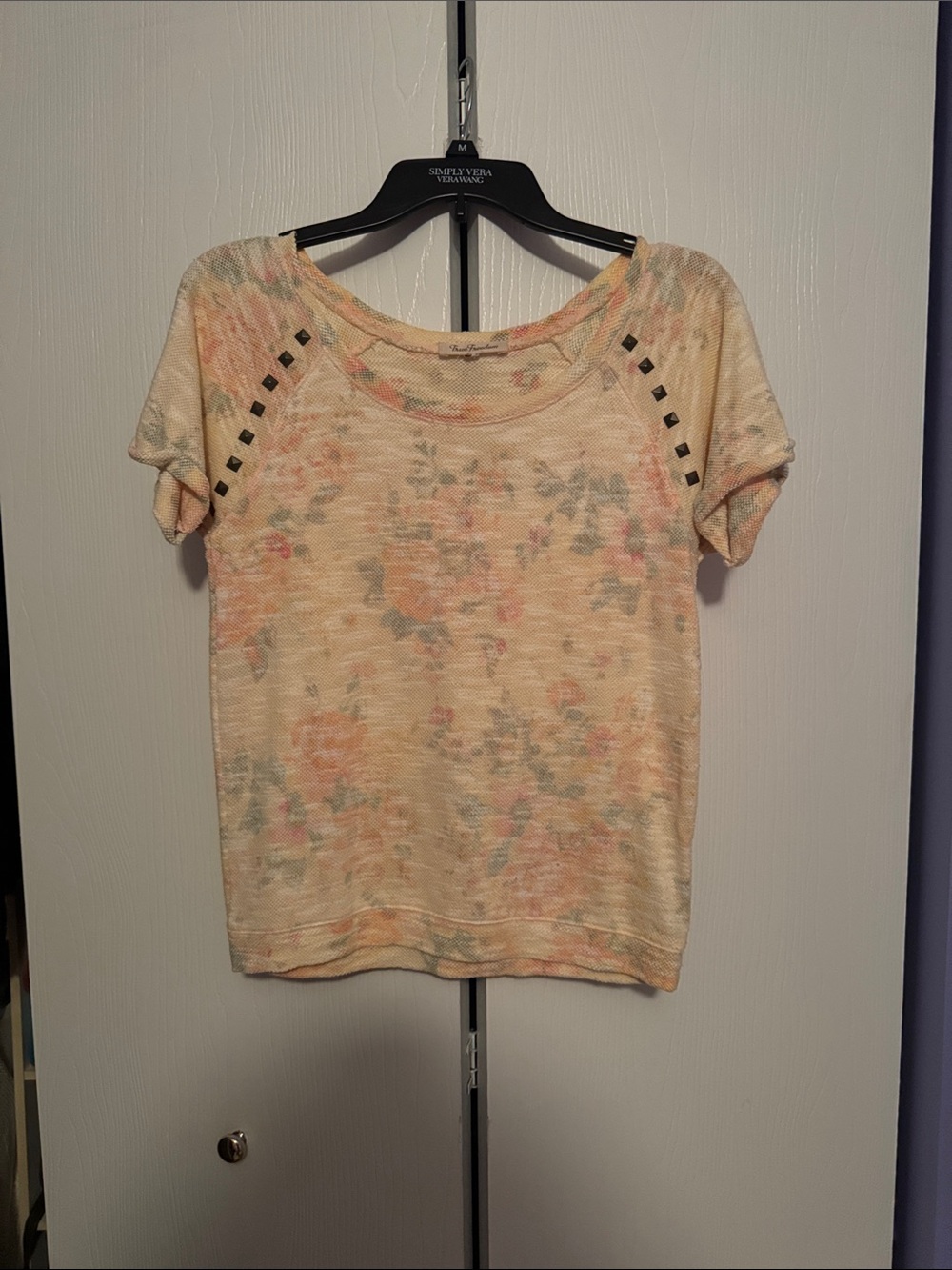 Floral Short-Sleeve Knit Top
